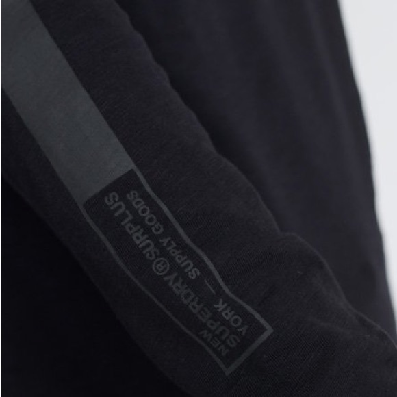 Superdry Surplus Goods Jet Black Graphic Long Sleeve Tee Top Size M - Picture 5 of 14